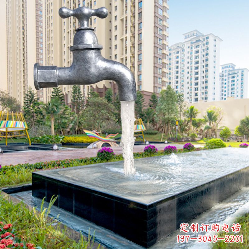 济南仿真水龙头流水喷泉雕塑