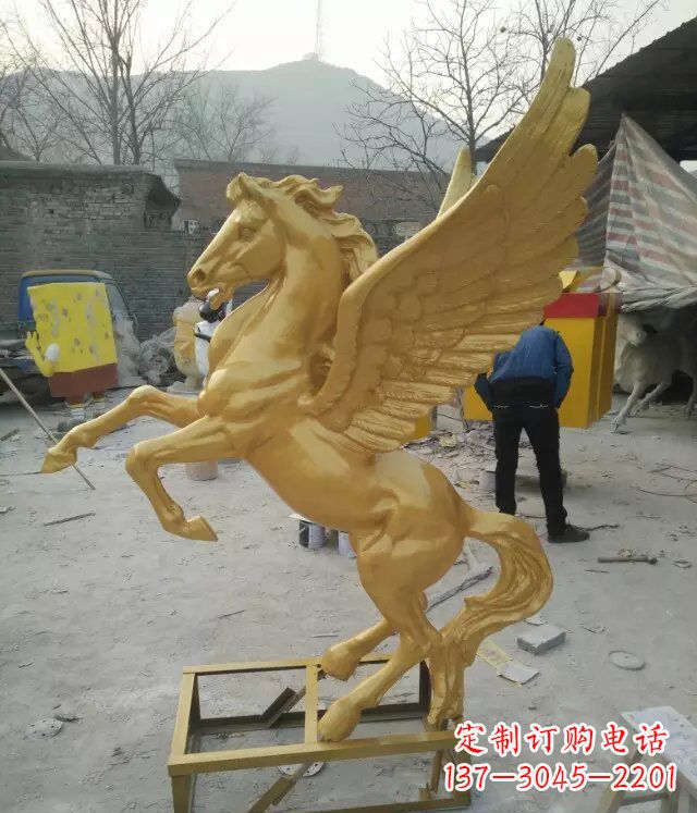 济南飞马动物铜雕,精美细腻
