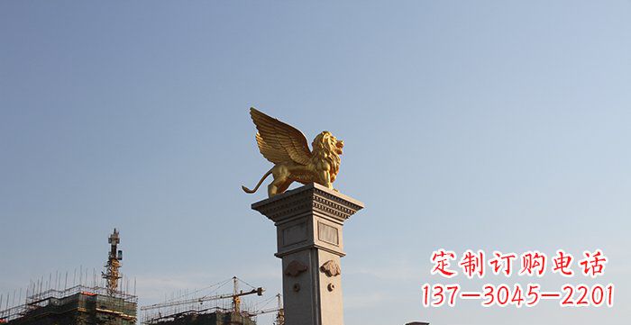 济南飞狮黄铜室内狮子雕塑