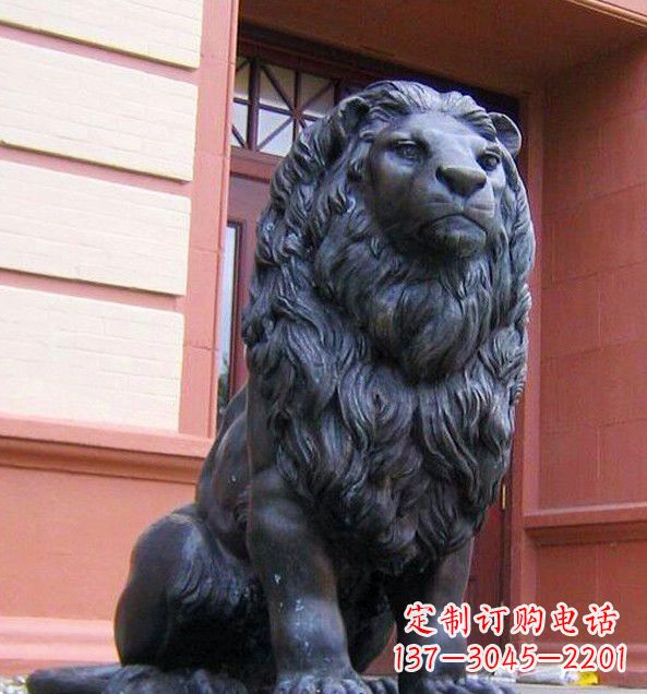 济南非洲狮子铜雕塑精美雕刻,精美绝伦