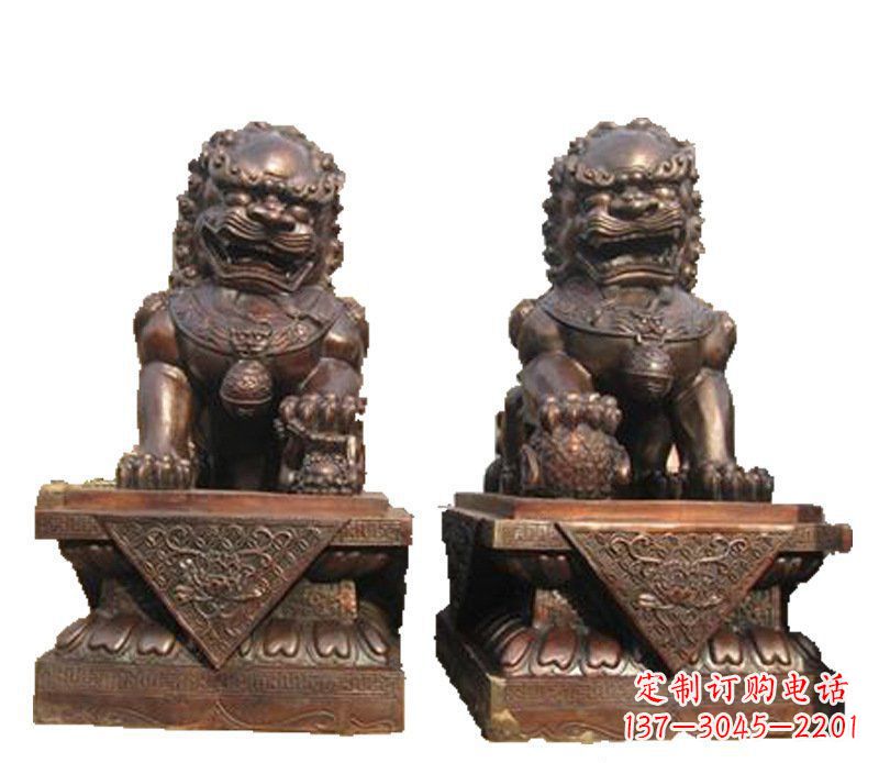 济南公司汇丰狮子铜雕塑摆件 (2)