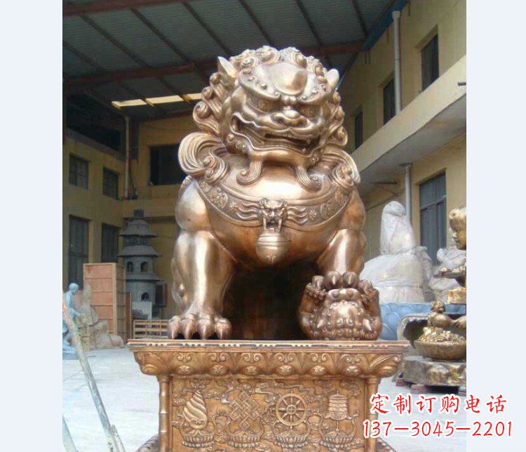 济南精致装饰型汇丰狮子铜雕塑