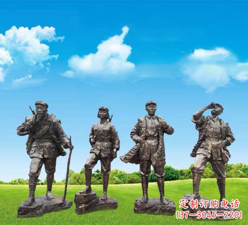 济南青铜雕刻-八路军战士雕塑