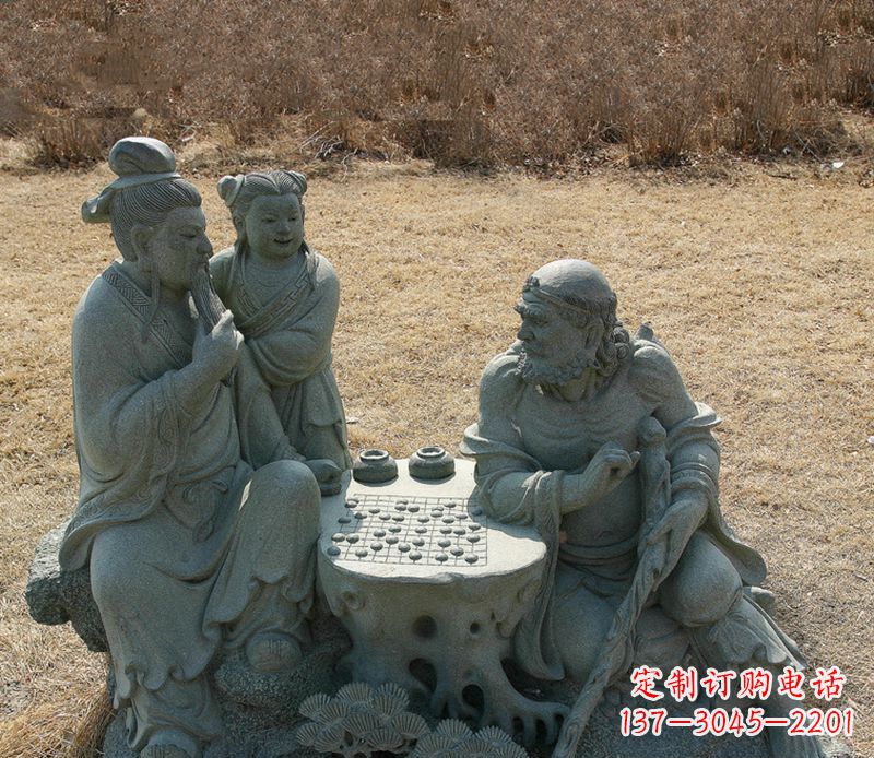 济南八仙下棋铜雕塑