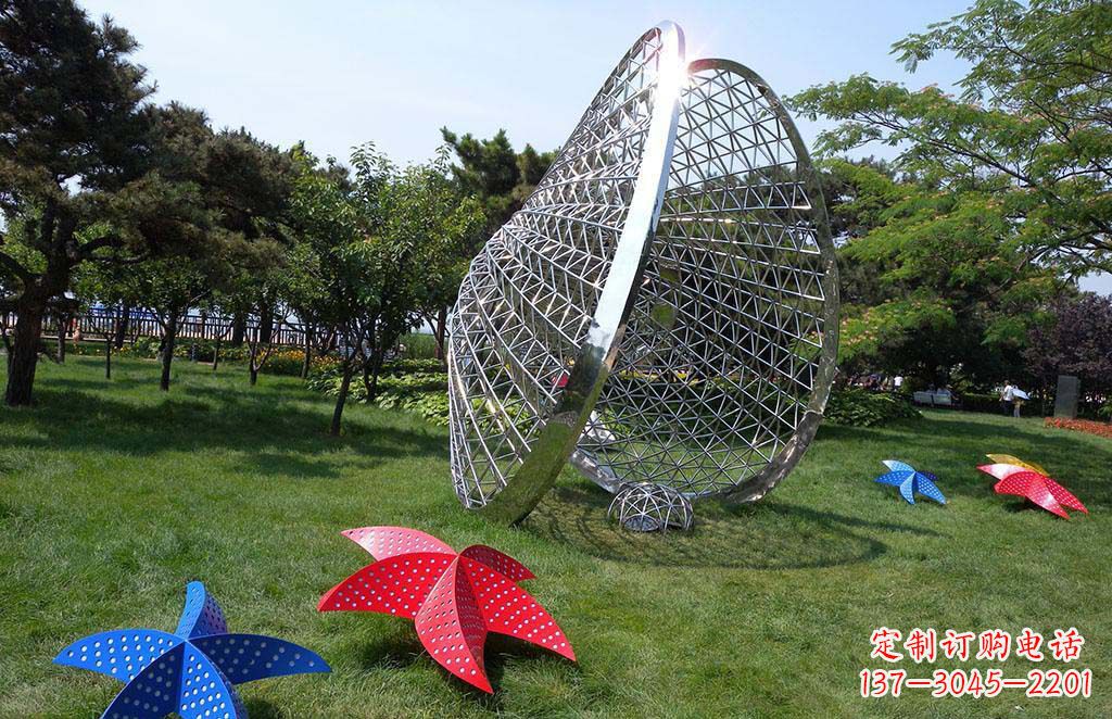 济南精美不锈钢贝壳海星景观雕塑