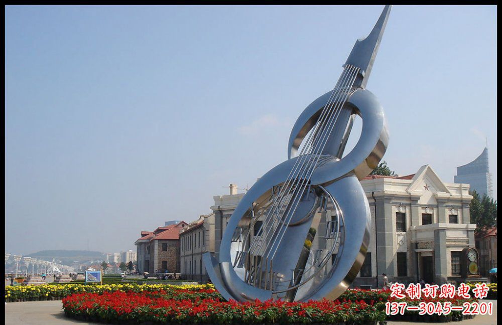 济南YFZD-001不锈钢抽象大提琴雕塑