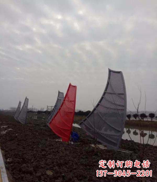 济南不锈钢抽象帆船雕塑