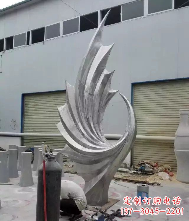 济南 不锈钢凤凰抽象雕塑