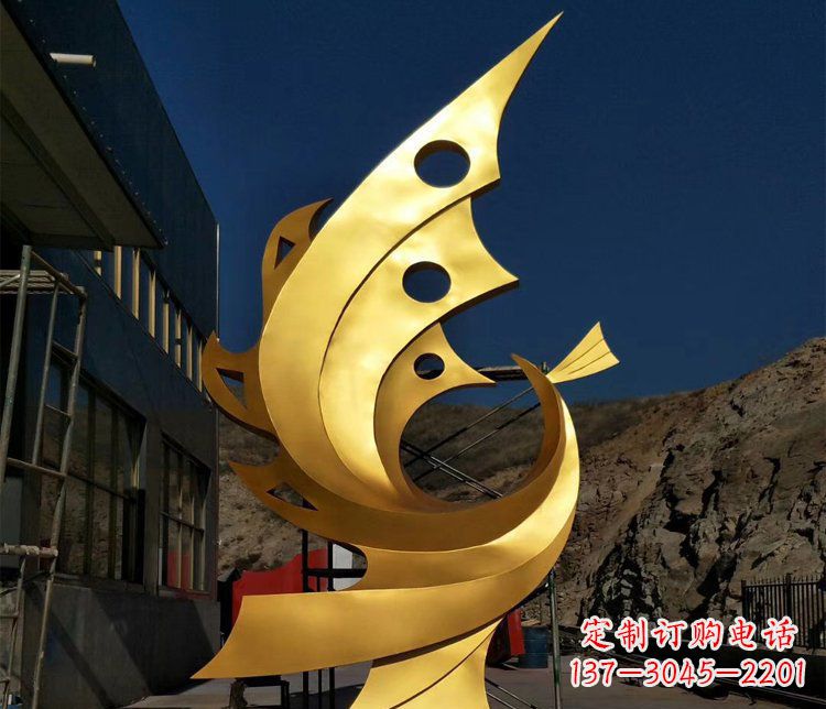 济南精美不锈钢抽象凤凰景观雕塑