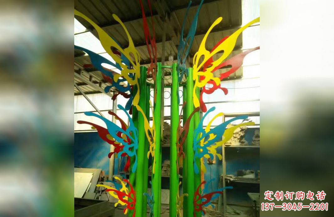 济南精致的不锈钢抽象蝴蝶景观雕塑