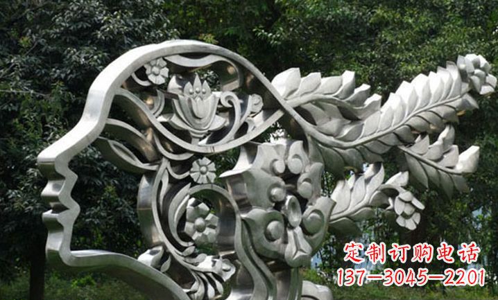 济南美丽如梦不锈钢美女雕塑