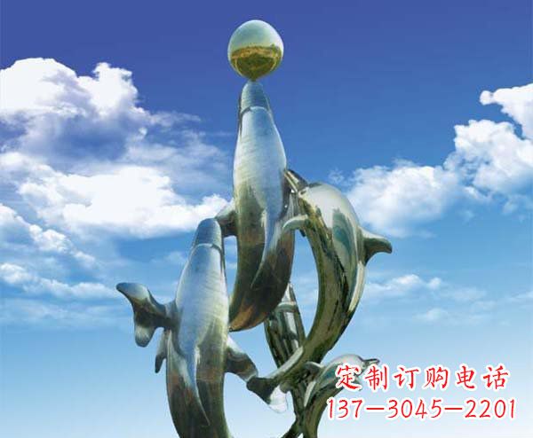济南有定制|不锈钢|大型海豚雕塑