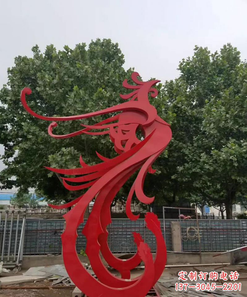 济南产品名称浪漫传情不锈钢凤凰雕塑