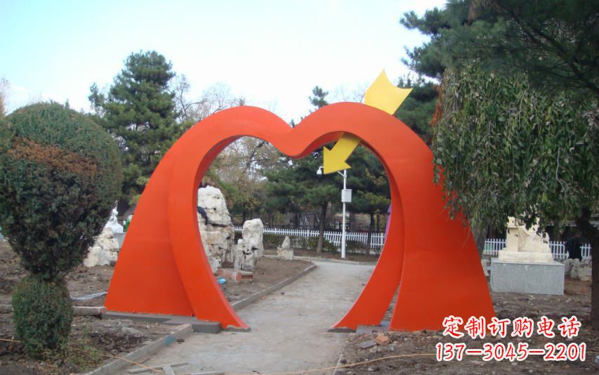 济南高雅大气的不锈钢拱门雕塑