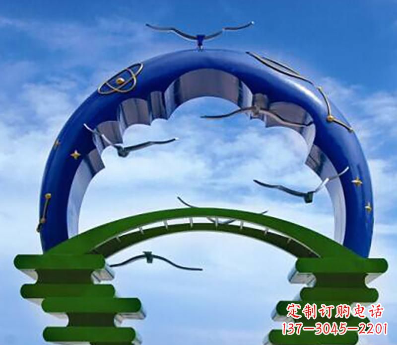 济南不锈钢帝王拱景观雕塑