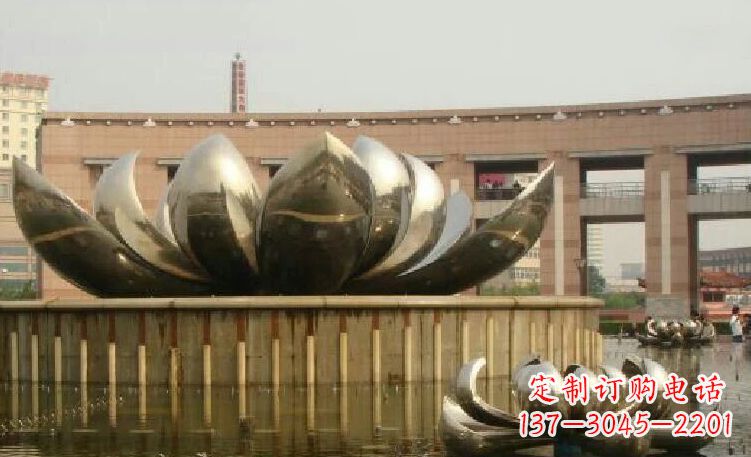 济南廊中领雕塑优质的不锈钢荷花雕塑