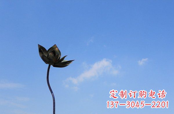 济南公园不锈钢荷花雕塑