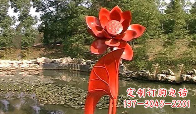 济南精美不锈钢荷花雕塑