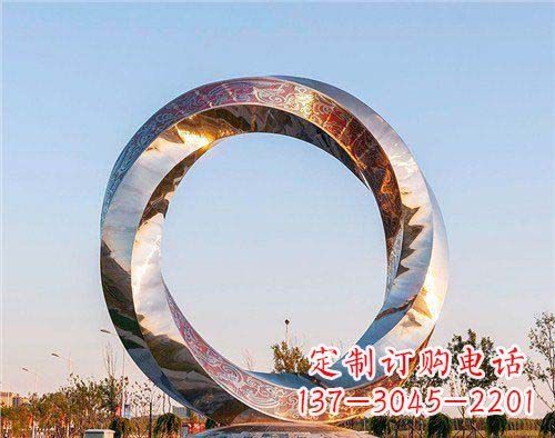 济南精美的不锈钢圆环景观雕塑