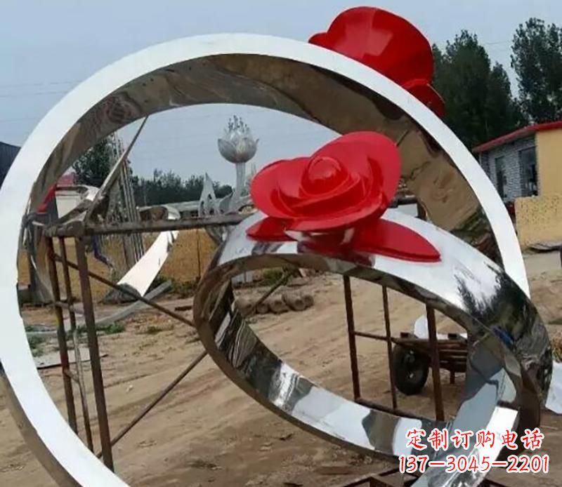 济南精致的不锈钢戒指雕塑