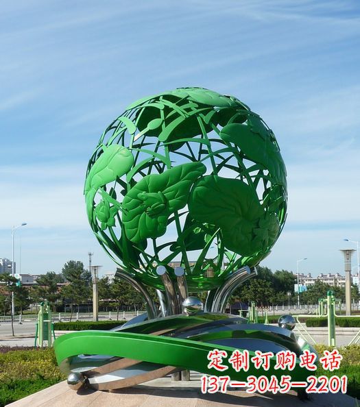 济南不锈钢镂空荷叶青蛙雕塑
