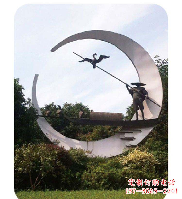 济南精致美观的不锈钢鸬鹚雕塑