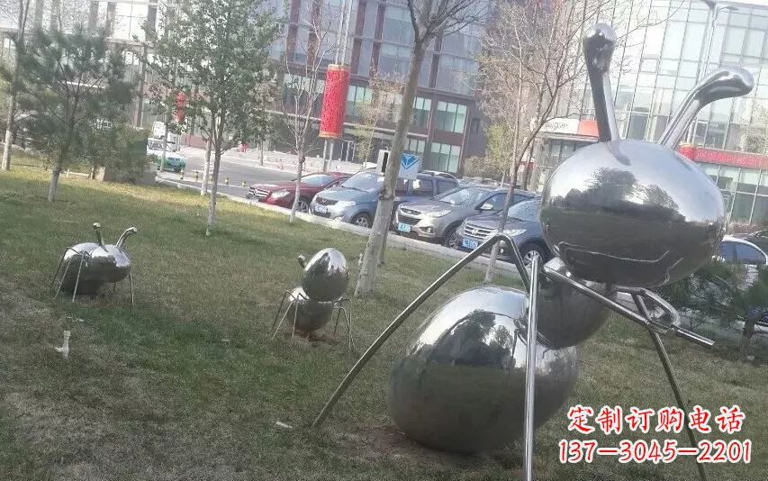 济南中领雕塑—不锈钢蚂蚁雕塑