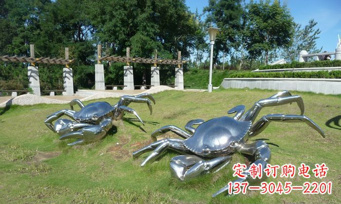 济南产品名称精美铸造不锈钢螃蟹雕塑