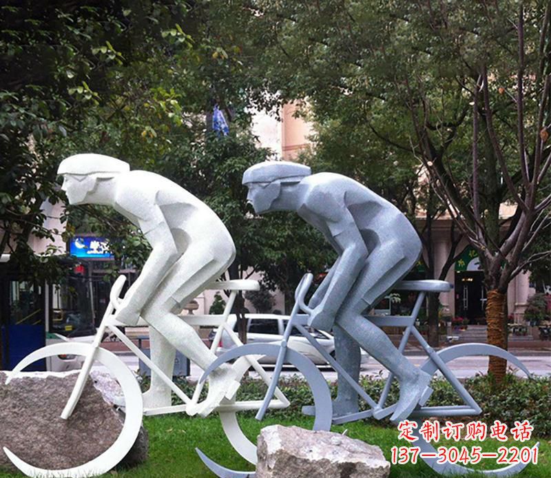 济南装饰型不锈钢骑自行车雕塑