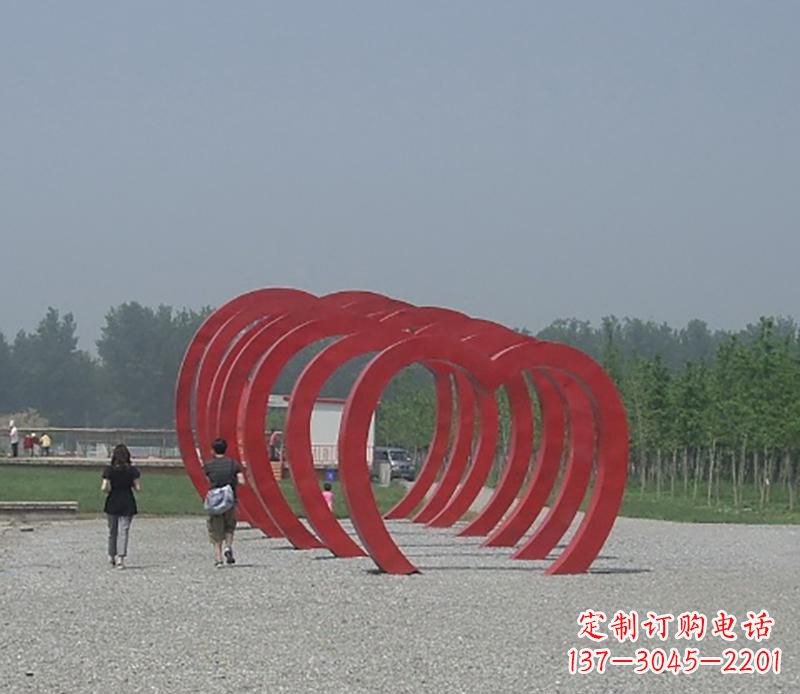 济南不锈钢心形拱门雕塑