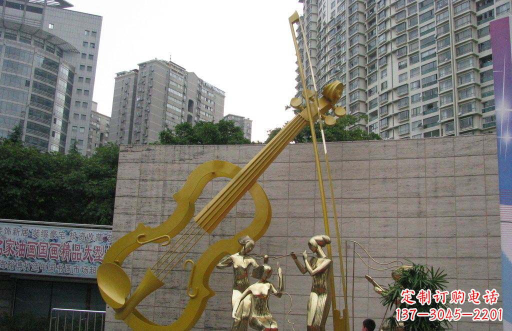 济南不锈钢演奏大提琴雕塑