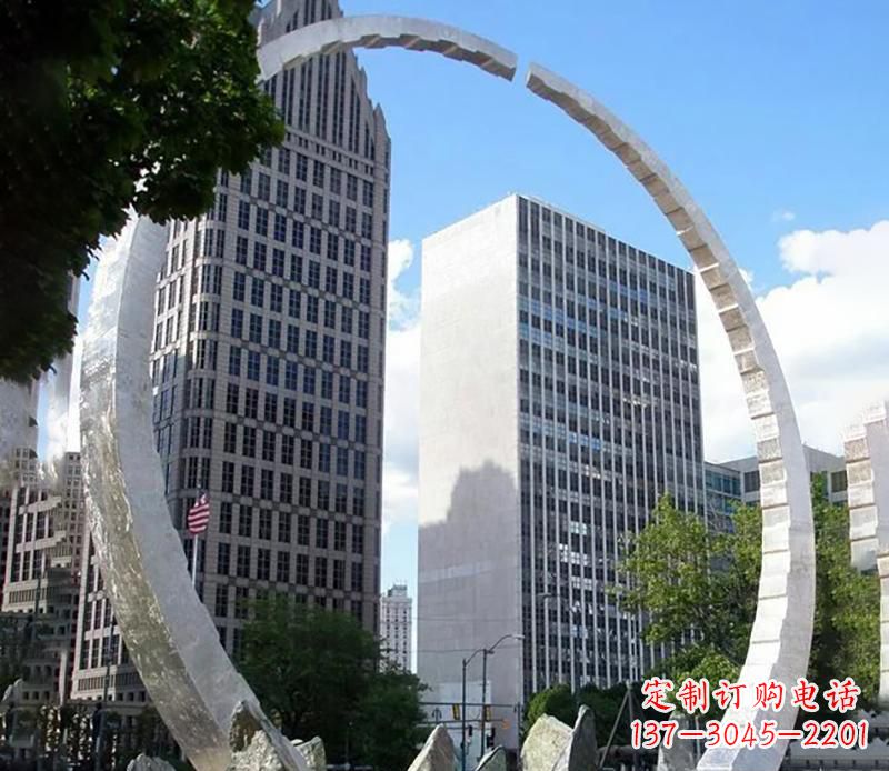 济南金属圆环景观雕塑