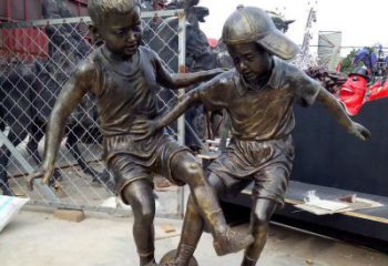 济南闪耀运动，创意足球铜雕