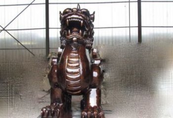 济南来自古老文化的獬豸铜雕