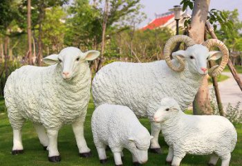 济南乡村绵羊雕塑 – 农家院庭院仿真动物摆件