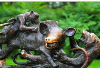 济南艺术精美的豹子铜雕