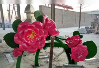 济南中领雕塑花朵般精美的不锈钢牡丹雕塑