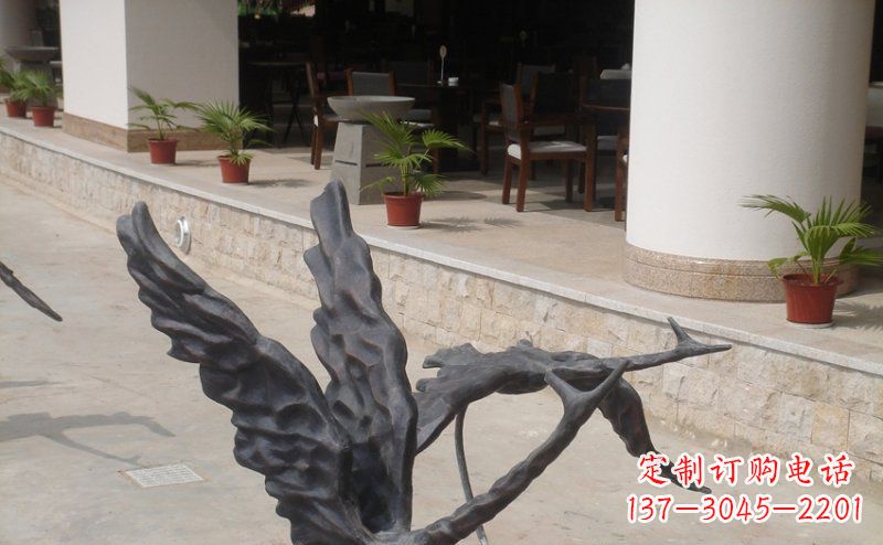 济南公园抽象大雁动物铜雕