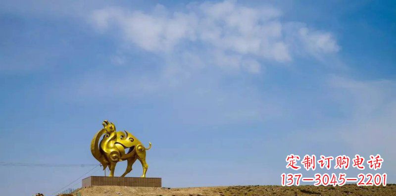 济南公园抽象骆驼景观铜雕