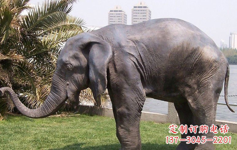 济南公园大象铜雕塑
