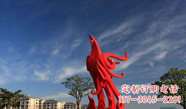 济南精美不锈钢凤凰雕塑