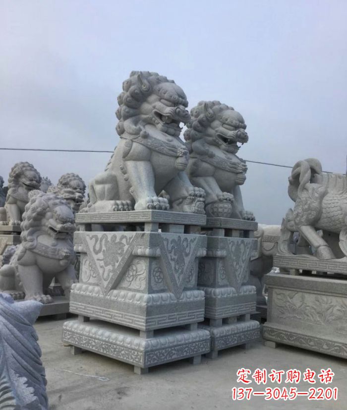济南大理石狮子石雕