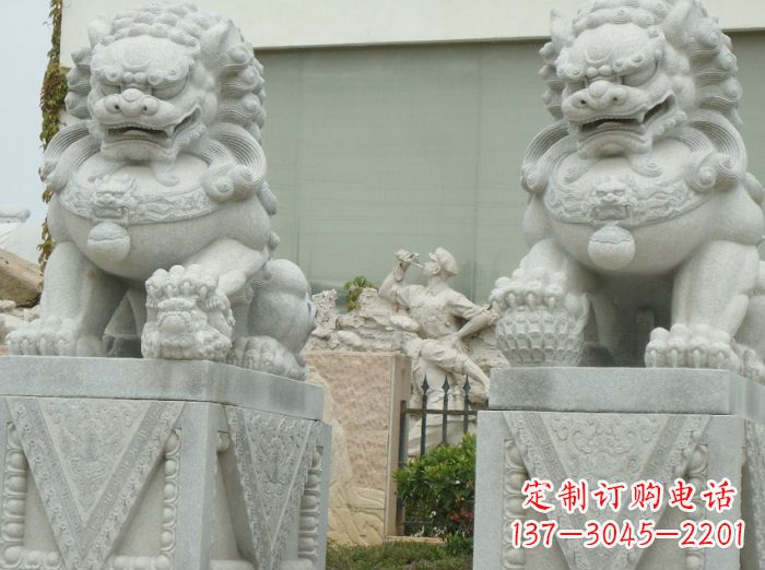 济南高端大理石狮子石雕