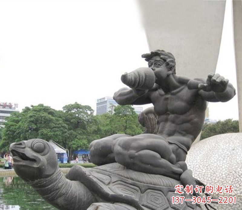 济南海龟雕塑,漫步沙滩时的自然之美