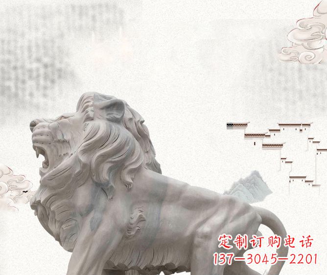 济南公园动物欧式石狮子雕塑