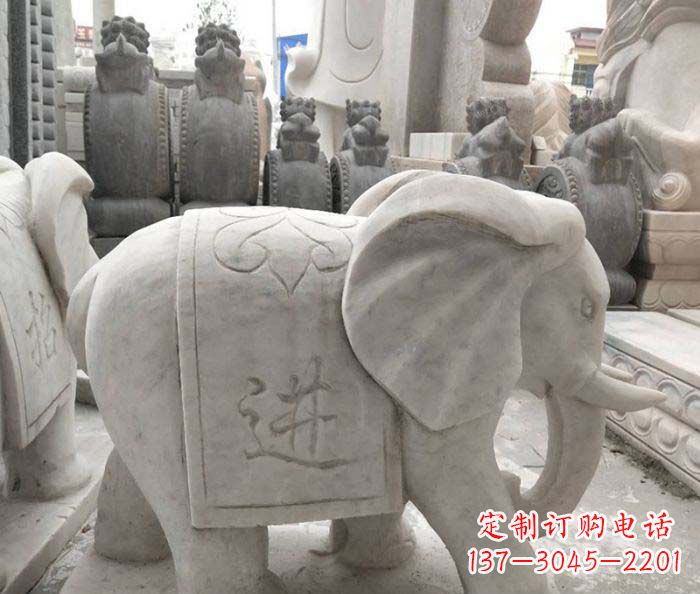 济南公园动物石雕小象