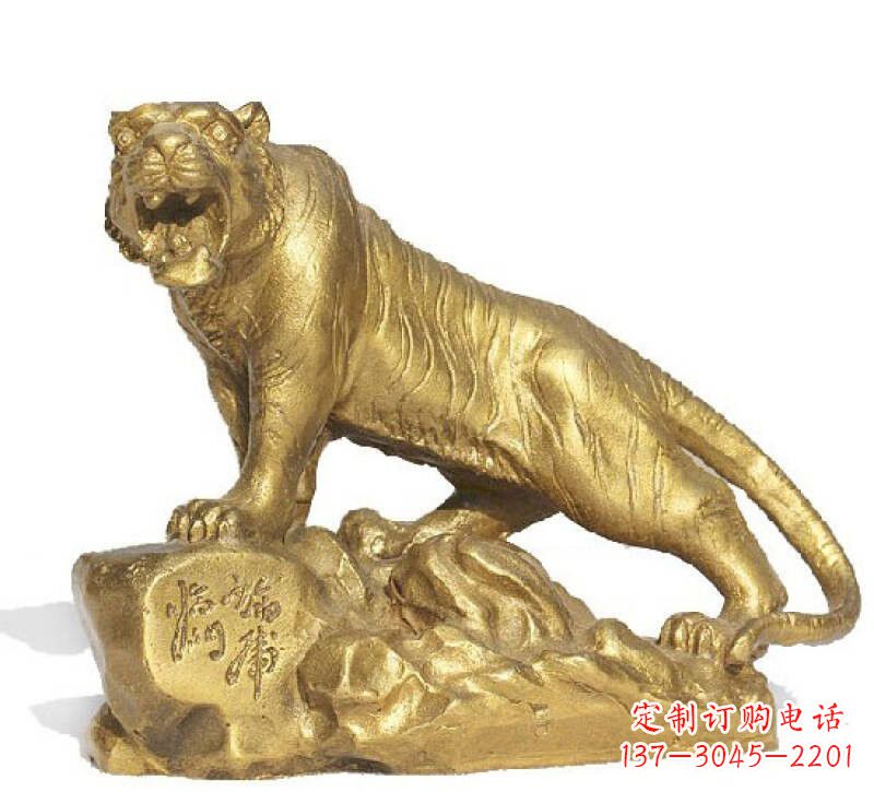 济南以老虎为原型的铜雕塑