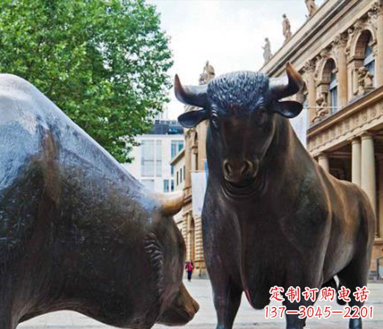 济南公园动物铜雕小牛
