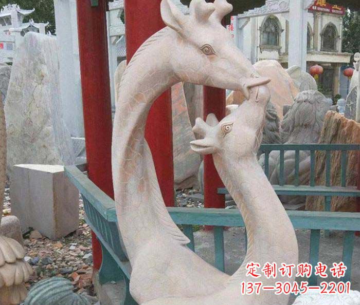 济南中领雕塑-母子鹿动物石雕