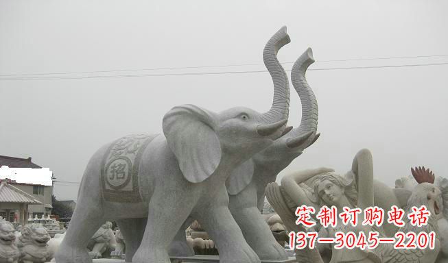 济南公园动物长鼻大象石雕